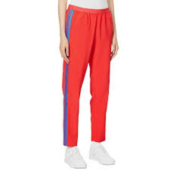 Zadig & Voltaire Paula Band Pants Trousers Tuxedo Stripe Pockets Red 42 XL NWT - Picture 1 of 6